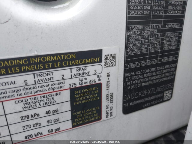 2020 JAGUAR F-PACE SADCK2FX7LA623352 Photo 8