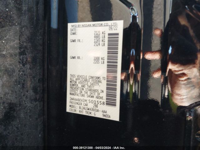 1N4AA6EV2PC501558 Nissan Maxima Sr Xtronic Cvt