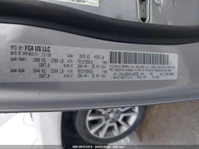 1C4NJDEB4HD188725 Jeep Compass High Altitude 4x4