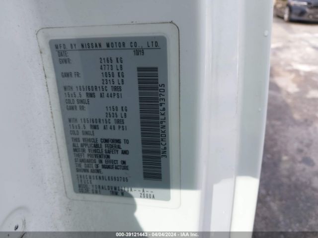 3N6CM0KN9LK693705 Nissan Nv200 Compact Cargo S Xtronic Cvt