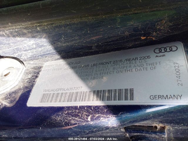 WAUAUGFF9LA097207 Audi A3 Premium 40 Tfsi Front-wheel Drive S Tronic