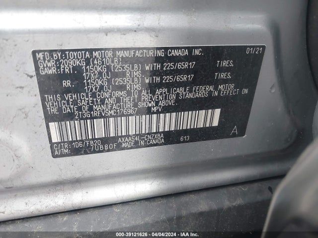 Toyota RAV4 LE 2021 2T3G1RFV5MC176967 Image 9
