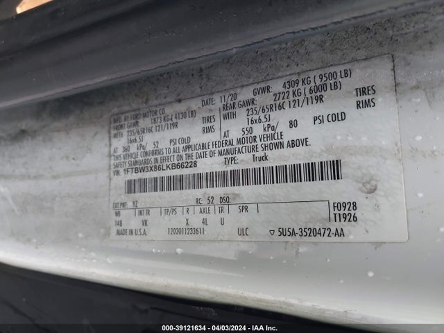 Ford Transit-350 Cargo Van 2020 1FTBW3X86LKB66228 Image 9