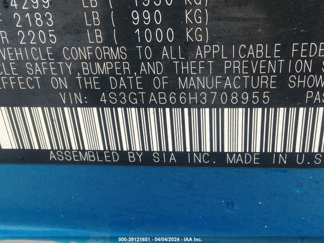 Subaru Impreza 2.0i Premium 2017 4S3GTAB66H3708955 Image 9