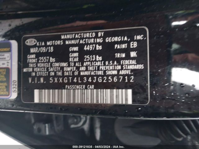 5XXGT4L34JG256712 KIA Optima S