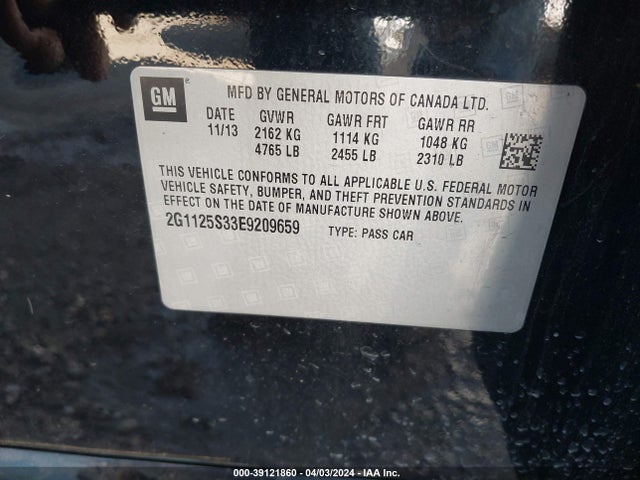 Chevrolet Impala 2lt 2014 2G1125S33E9209659 Image 9