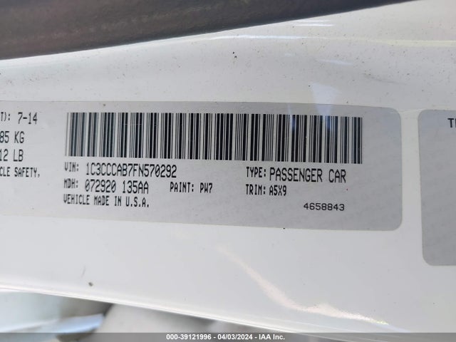 Chrysler 200 Limited 2015 1C3CCCAB7FN570292 Image 9