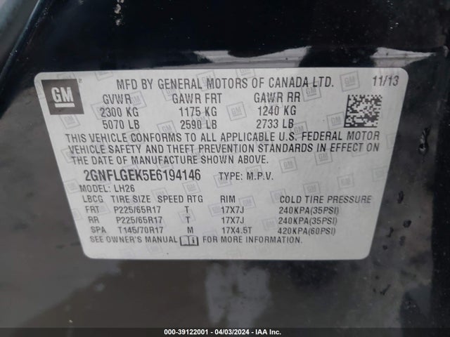 Chevrolet Equinox 2lt 2014 2GNFLGEK5E6194146 Image 9