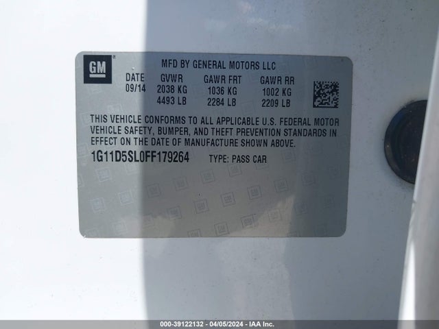 Chevrolet MALIBU 2LT 2015 1G11D5SL0FF179264 Image 9