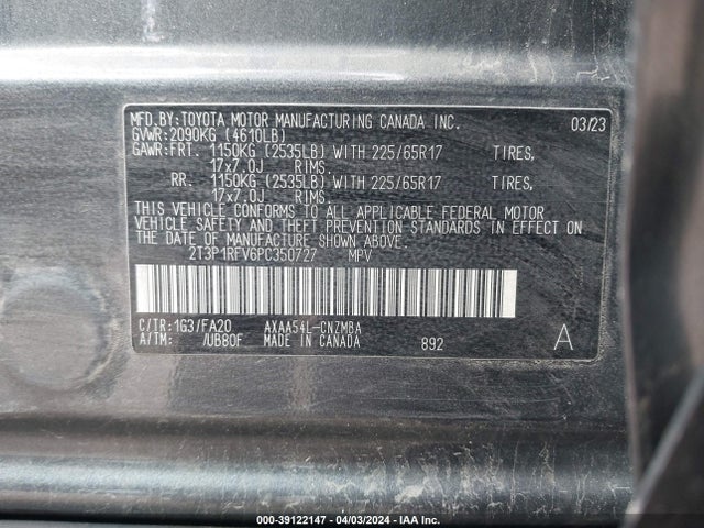 Toyota Rav4 Xle 2023 2T3P1RFV6PC350727 Image 9