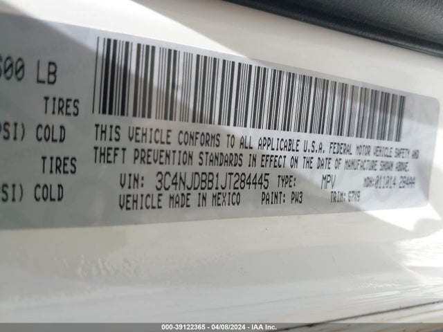 Jeep Compass Latitude 4x4 2018 3C4NJDBB1JT284445 Image 9