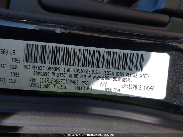 Jeep Grand Cherokee Laredo 2015 1C4RJEAG6FC192481 Image 9