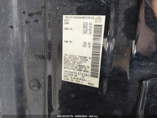 Nissan Maxima 3.5 Sv 2018 1N4AA6AP3JC373362 Image 9