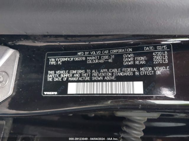 YV126MFK3F1362019 Volvo S60 T5 Premier