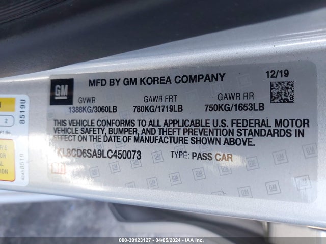 Chevrolet Spark Fwd 1lt Automatic 2020 KL8CD6SA9LC450073 Image 9
