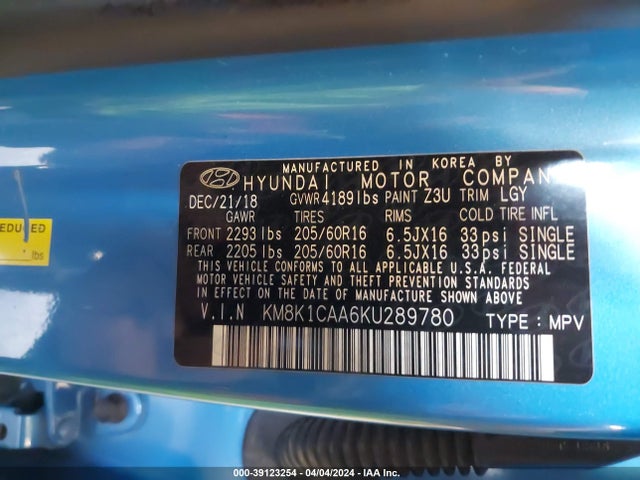 Hyundai Kona Se 2019 KM8K1CAA6KU289780 Image 9
