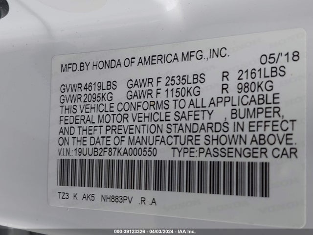 Acura Tlx Advance Pkg 2019 19UUB2F87KA000550 Image 9