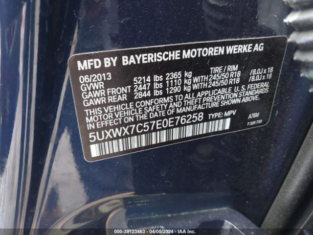 5UXWX7C57E0E76258 BMW X3 Xdrive35i