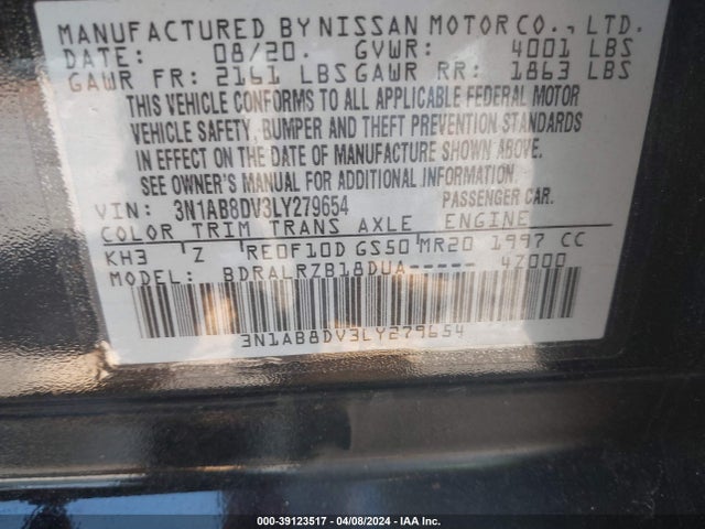 Nissan Sentra Sr Xtronic Cvt 2020 3N1AB8DV3LY279654 Image 9