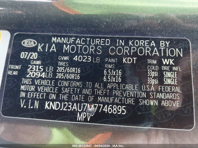 KIA SOUL S 2021 KNDJ23AU7M7746895 Image 9