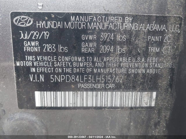 Hyundai Elantra Value Edition 2020 5NPD84LF3LH515762 Image 9
