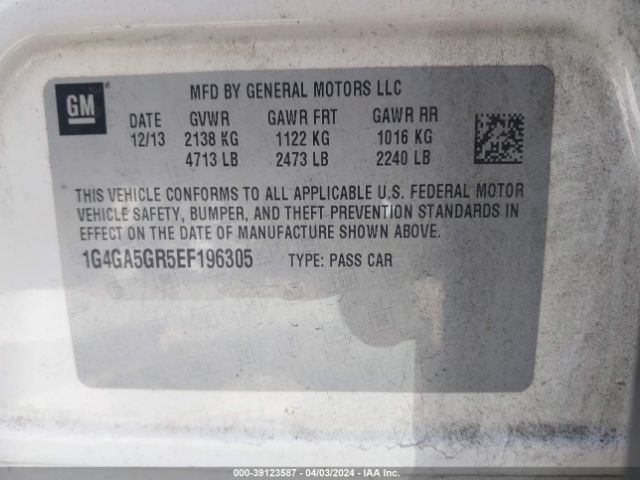 1G4GA5GR5EF196305 Buick Lacrosse