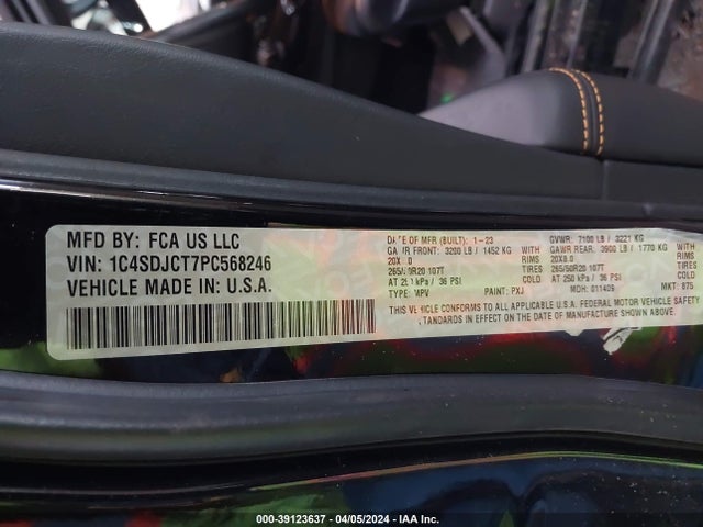Dodge Durango Hemi Orange Awd 2023 1C4SDJCT7PC568246 Image 9