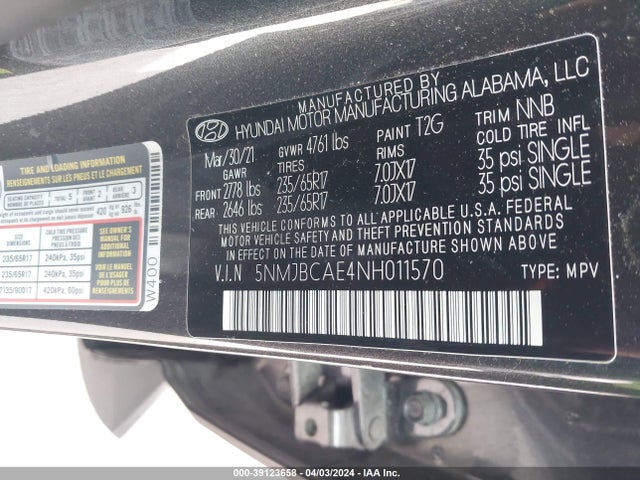 Hyundai TUCSON SEL 2022 5NMJBCAE4NH011570 Image 9