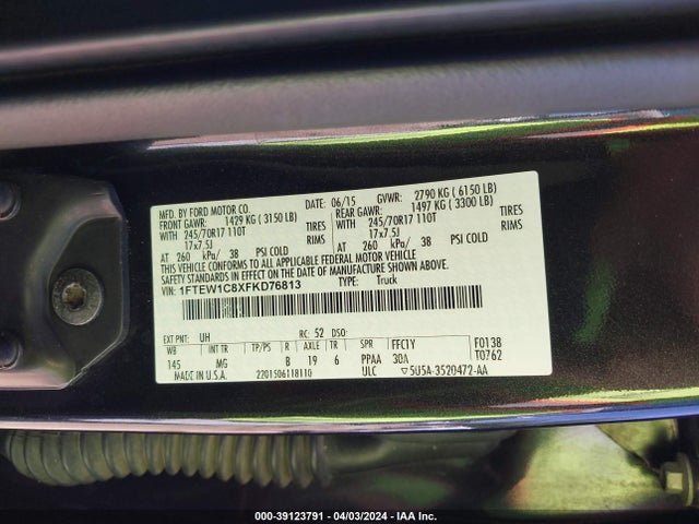 Ford F-150 Xlt 2015 1FTEW1C8XFKD76813 Image 9
