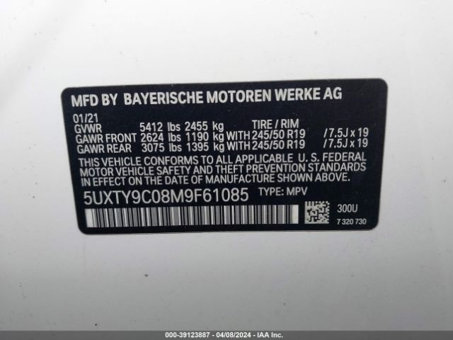 5UXTY9C08M9F61085 BMW X3 M40i