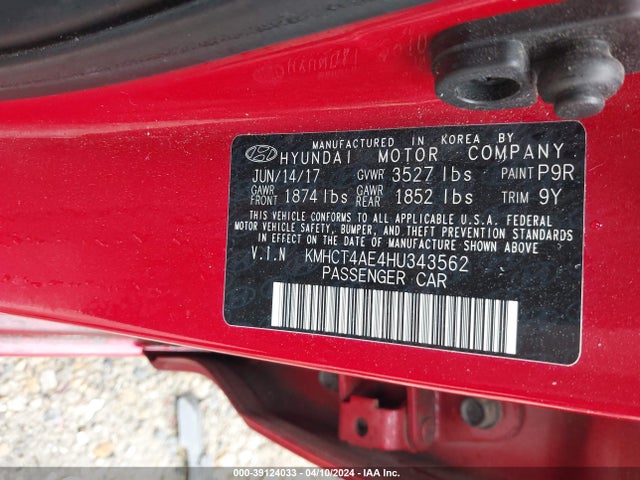 Hyundai ACCENT SE 2017 KMHCT4AE4HU343562 Image 9
