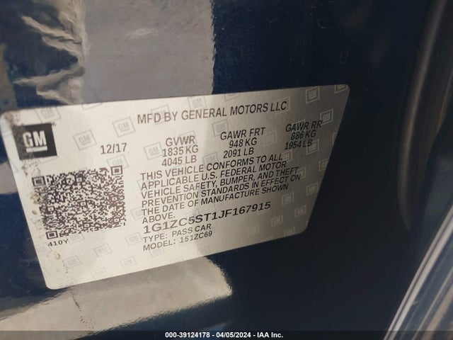 Chevrolet Malibu 1fl 2018 1G1ZC5ST1JF167915 Image 9