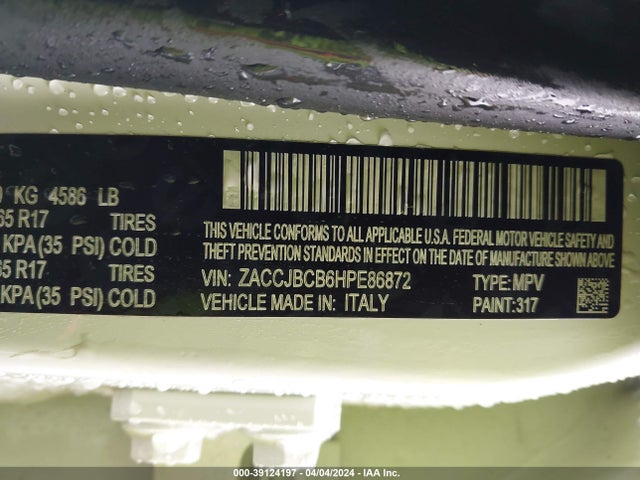 ZACCJBCB6HPE86872 Jeep Renegade Trailhawk 4x4
