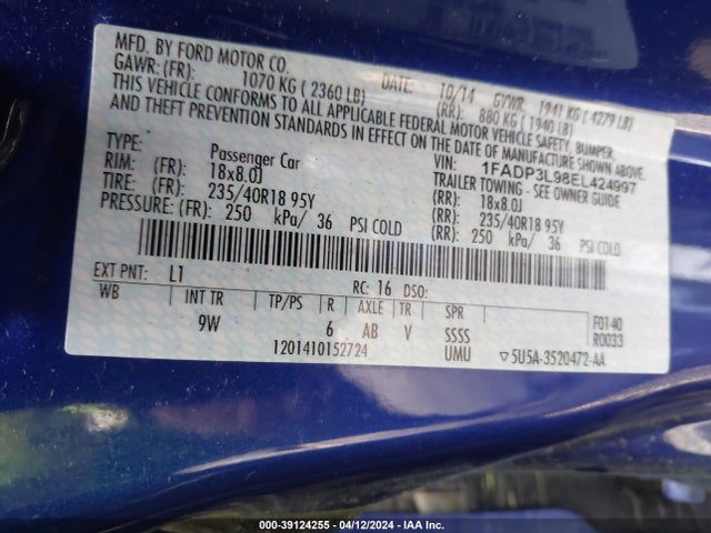 Ford FOCUS ST 2014 1FADP3L98EL424997 Image 9