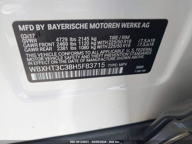 BMW X1 Xdrive28i 2017 WBXHT3C38H5F83715 Image 9