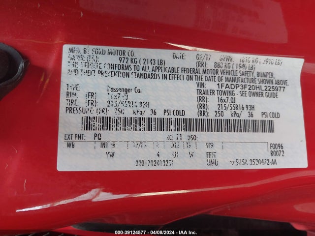 Ford FOCUS SE 2017 1FADP3F20HL225977 Image 9