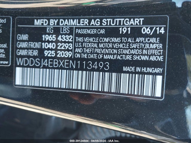 Mercedes-Benz CLA 250 2014 WDDSJ4EBXEN113493 Image 9