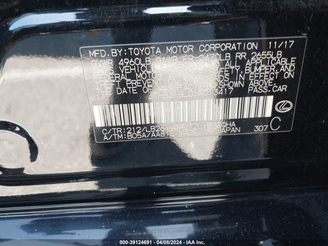 JTHBZ1BL0JA013417 Lexus Gs 350 F Sport