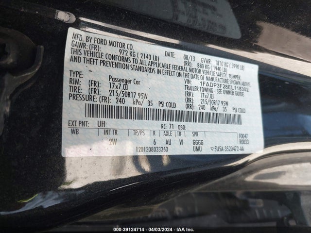 Ford FOCUS SE 2014 1FADP3F28EL118302 Image 9