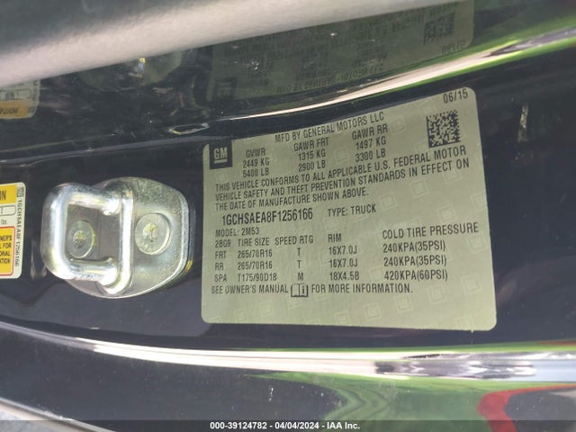 Chevrolet Colorado Wt 2015 1GCHSAEA8F1256166 Image 9