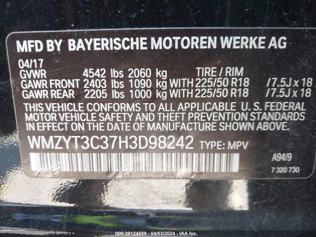 2017 MINI COUNTRYMAN WMZYT3C37H3D98242 Photo 8