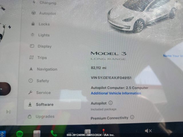 5YJ3E1EAXJF049151 Tesla Model 3 Long Range/mid Range