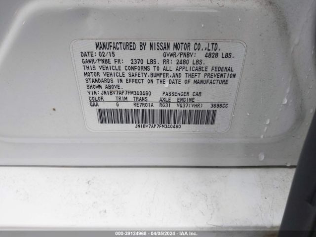 JN1BV7AP7FM340460 Infiniti Q50 Premium