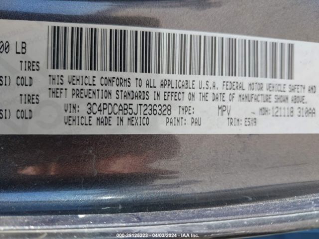 2018 DODGE JOURNEY 3C4PDCAB5JT236328 Photo 8
