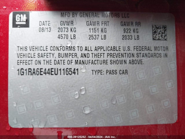 Chevrolet Volt 2014 1G1RA6E44EU116541 Image 9