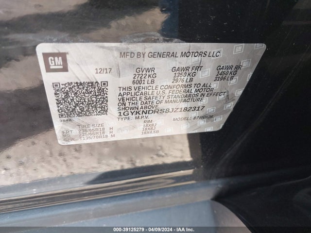 2018 CADILLAC XT5 1GYKNDRS8JZ182317 Photo 8