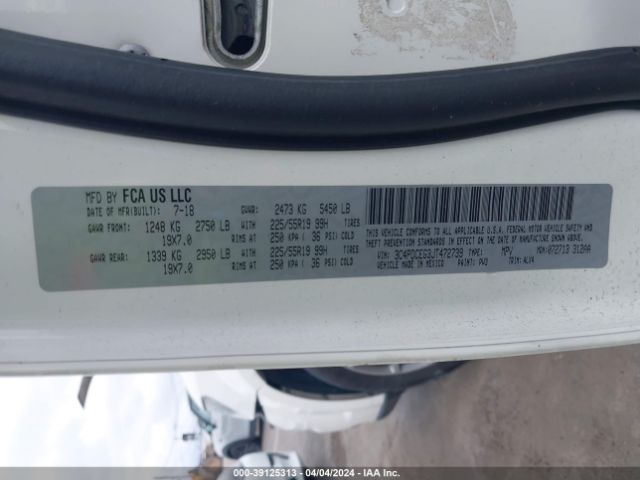 3C4PDCEG3JT472739 Dodge JOURNEY GT
