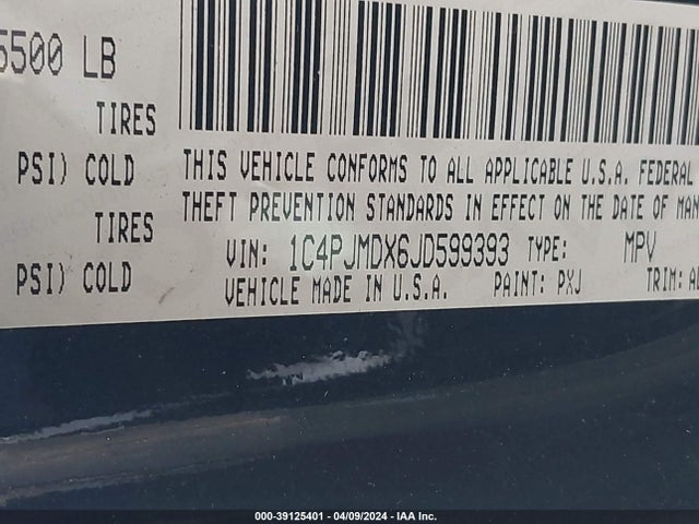 1C4PJMDX6JD599393 Jeep Cherokee Limited 4x4