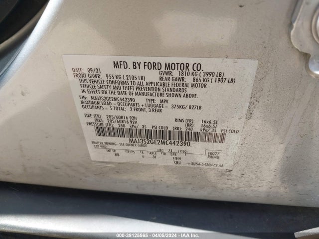 Ford Ecosport Se 2021 MAJ3S2GE2MC442390 Image 9