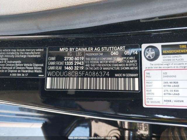 WDDUG8CB5FA086374 Mercedes-Benz S 550